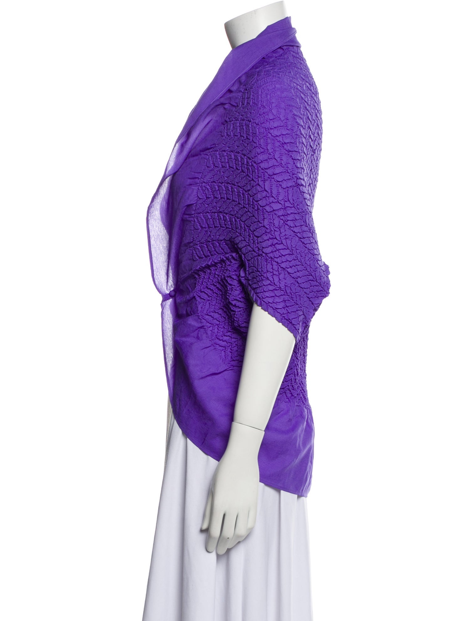 Issey Miyake V-Neck Short Sleeve Bodysuit