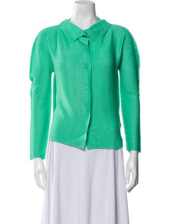 Issey Miyake Me Long Sleeve Button-Up Top