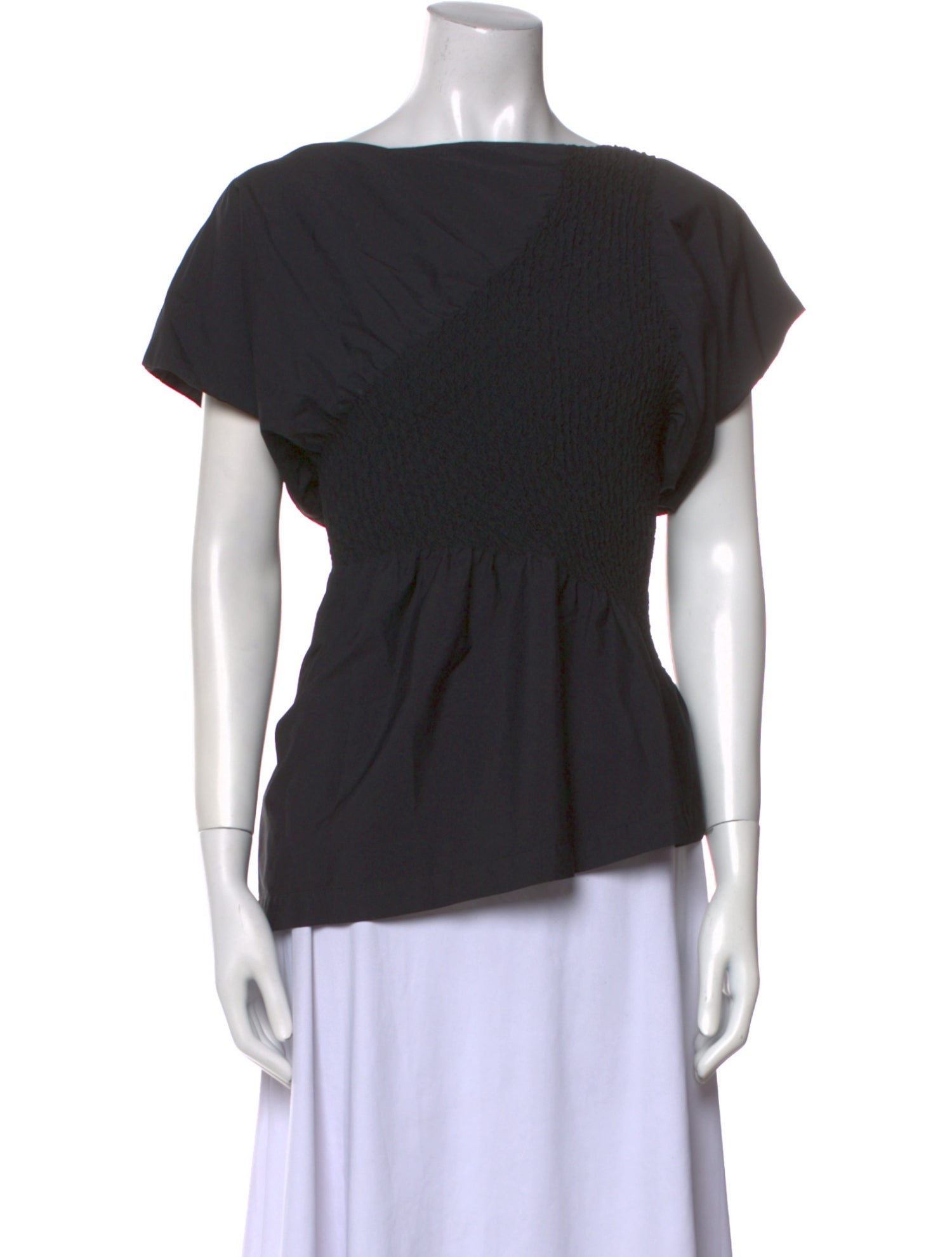 Issey Miyake Bateau Neckline Short Sleeve Top