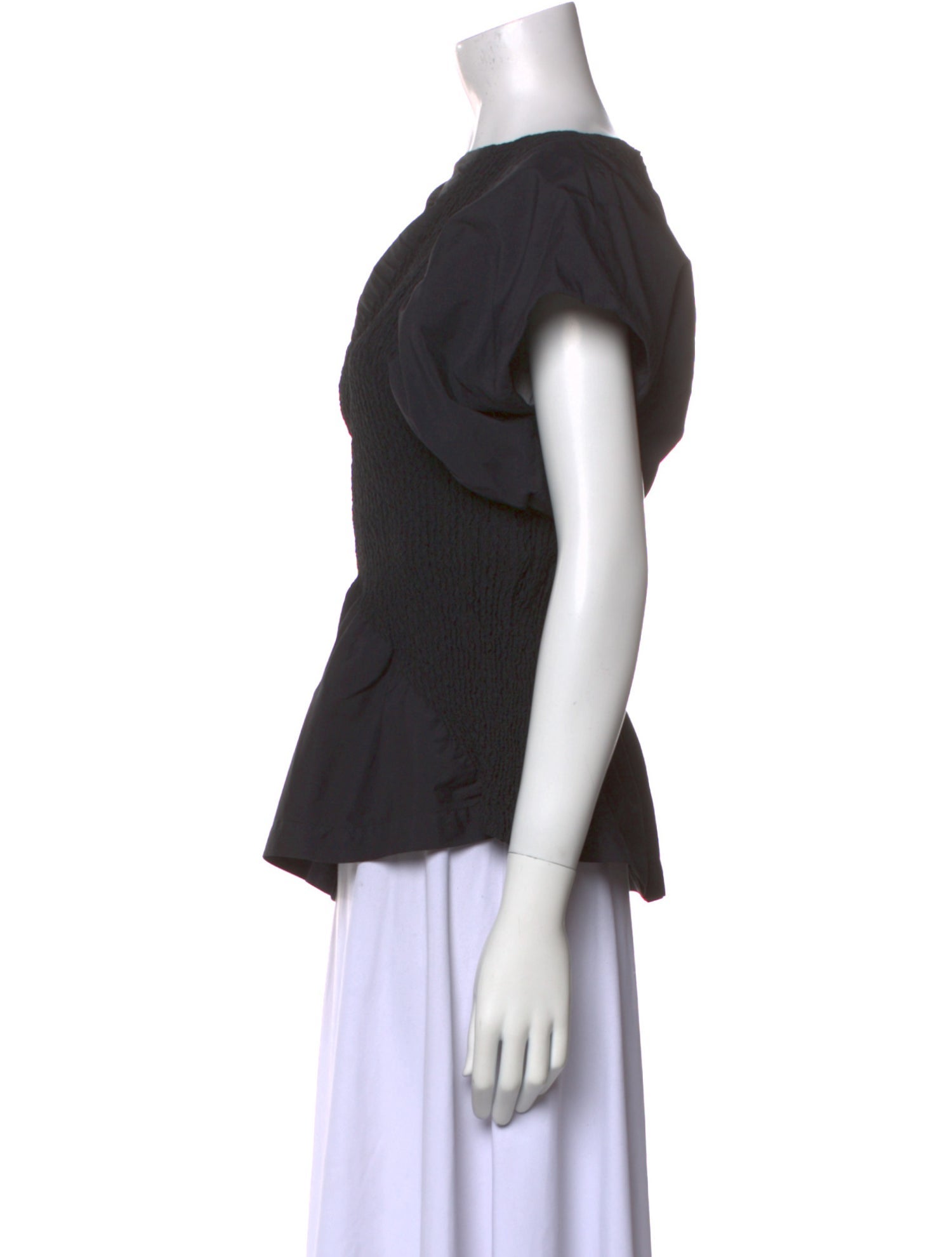 Issey Miyake Bateau Neckline Short Sleeve Top