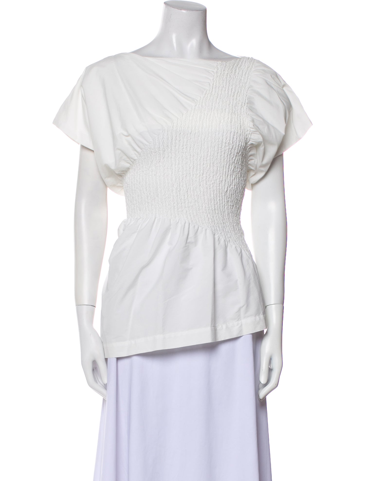 Issey Miyake Bateau Neckline Short Sleeve Top
