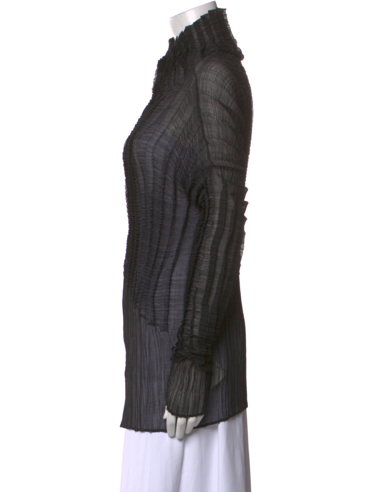 Issey Miyake Mock Neck Long Sleeve Tunic