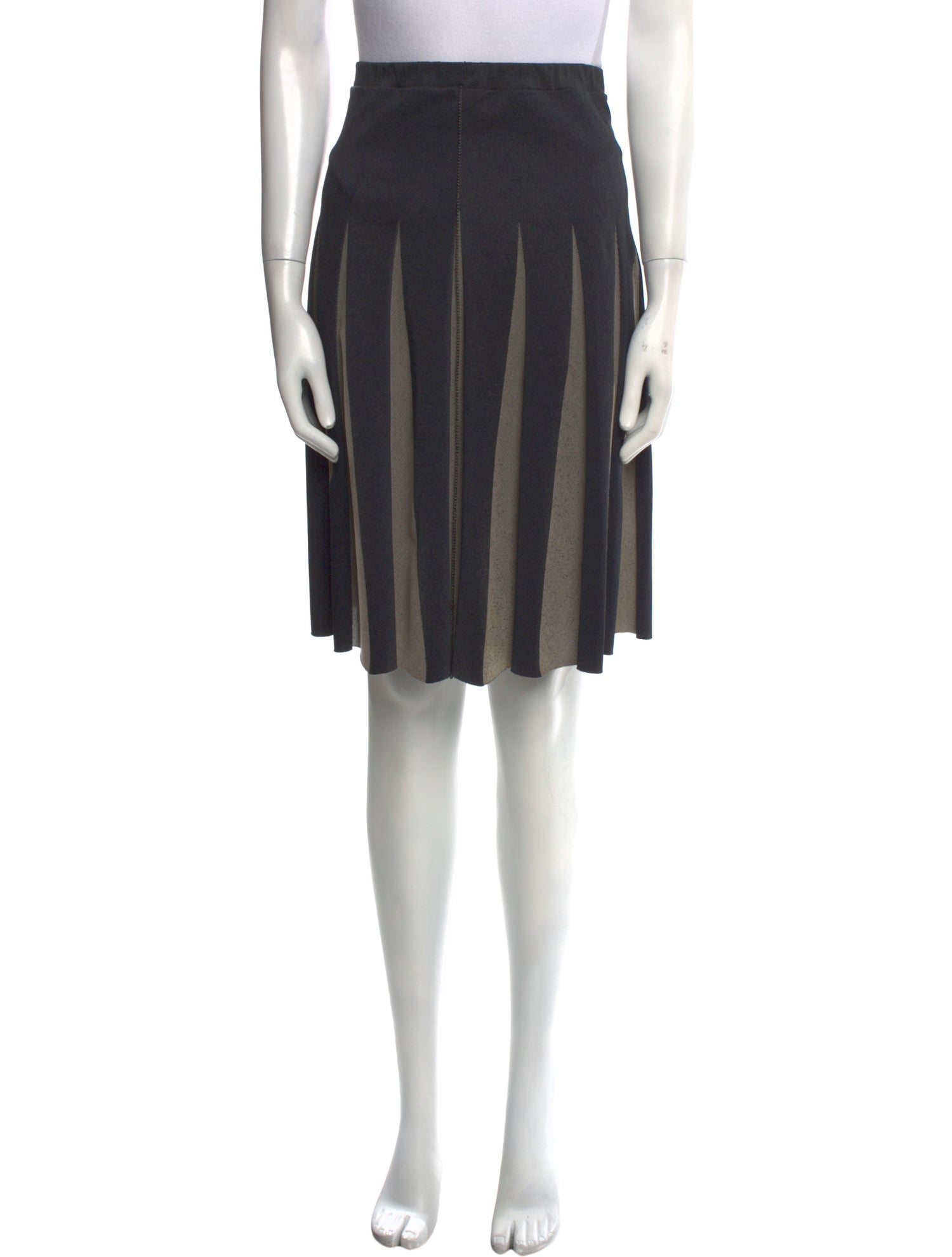 Issey Miyake Striped Knee-Length Skirt
