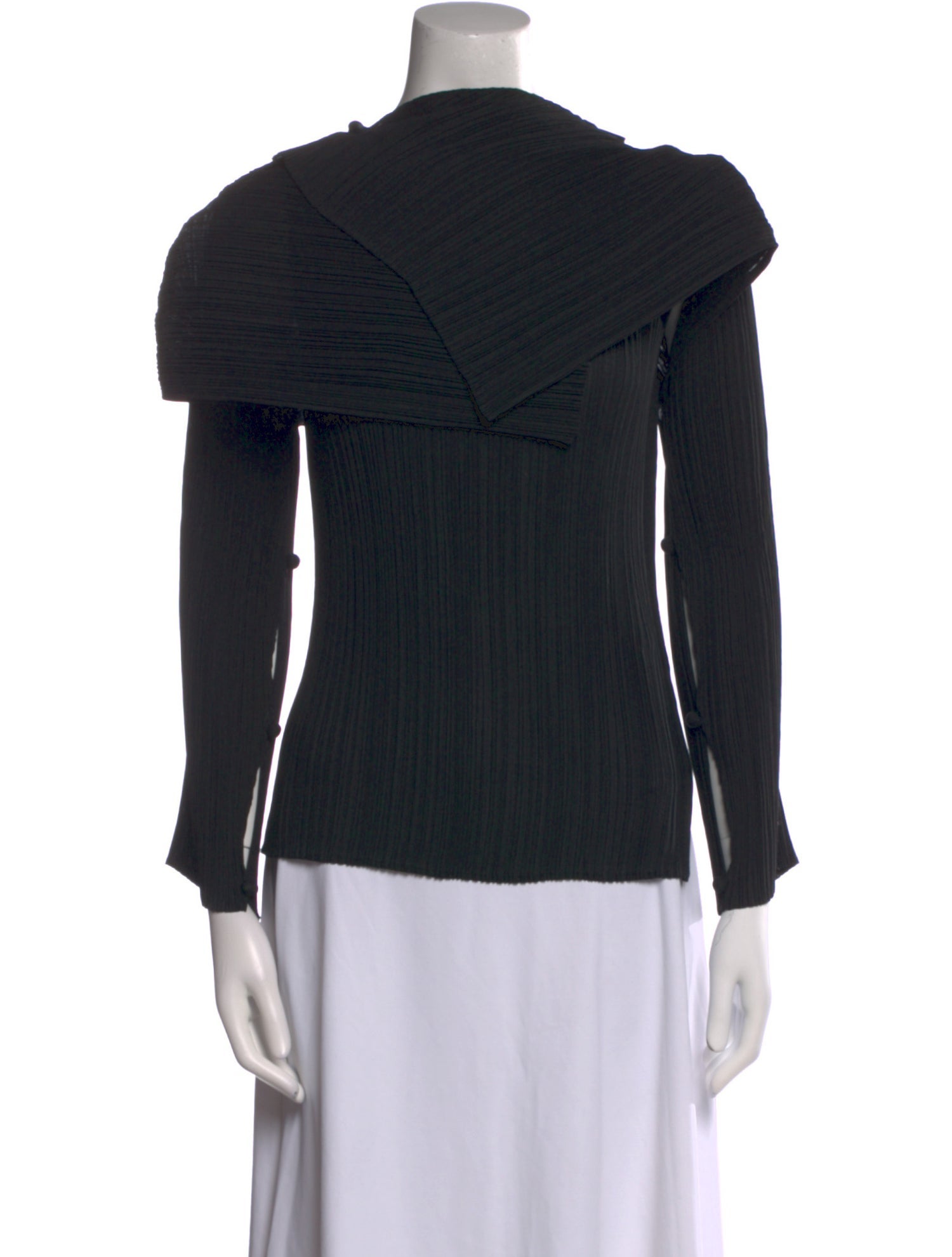 Issey Miyake Mock Neck Long Sleeve Sweatshirt