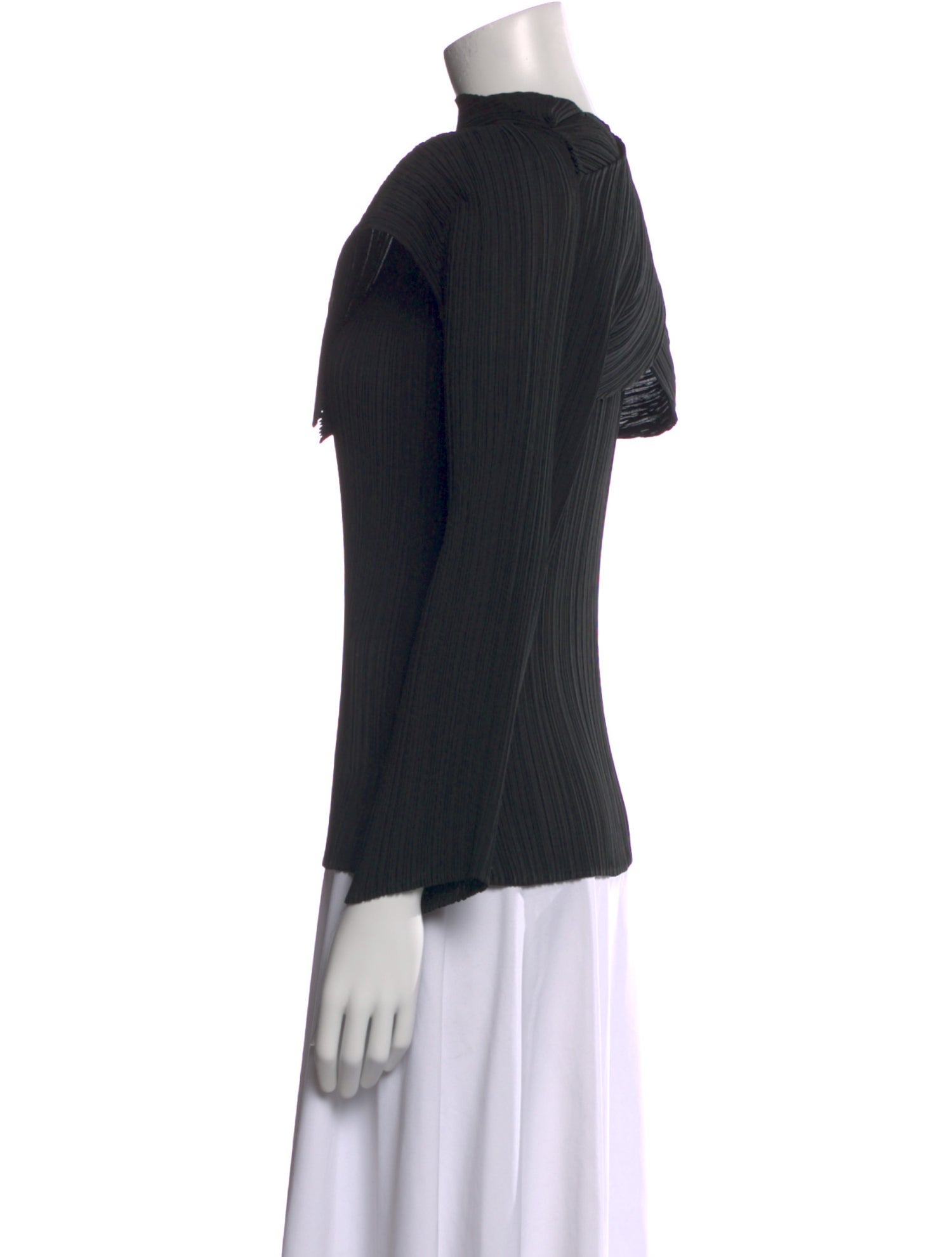 Issey Miyake Mock Neck Long Sleeve Sweatshirt