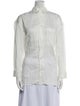 Issey Miyake Long Sleeve Button-Up Top