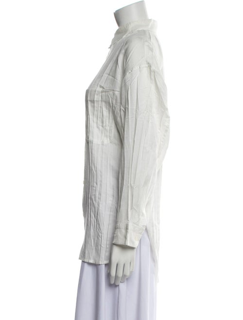 Issey Miyake Long Sleeve Button-Up Top