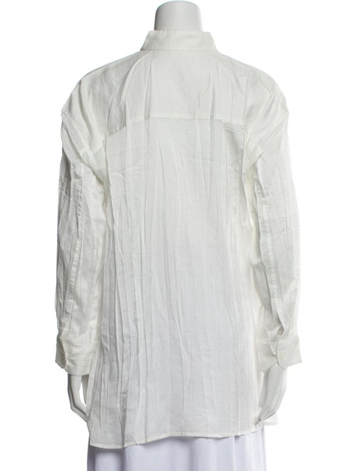 Issey Miyake Long Sleeve Button-Up Top