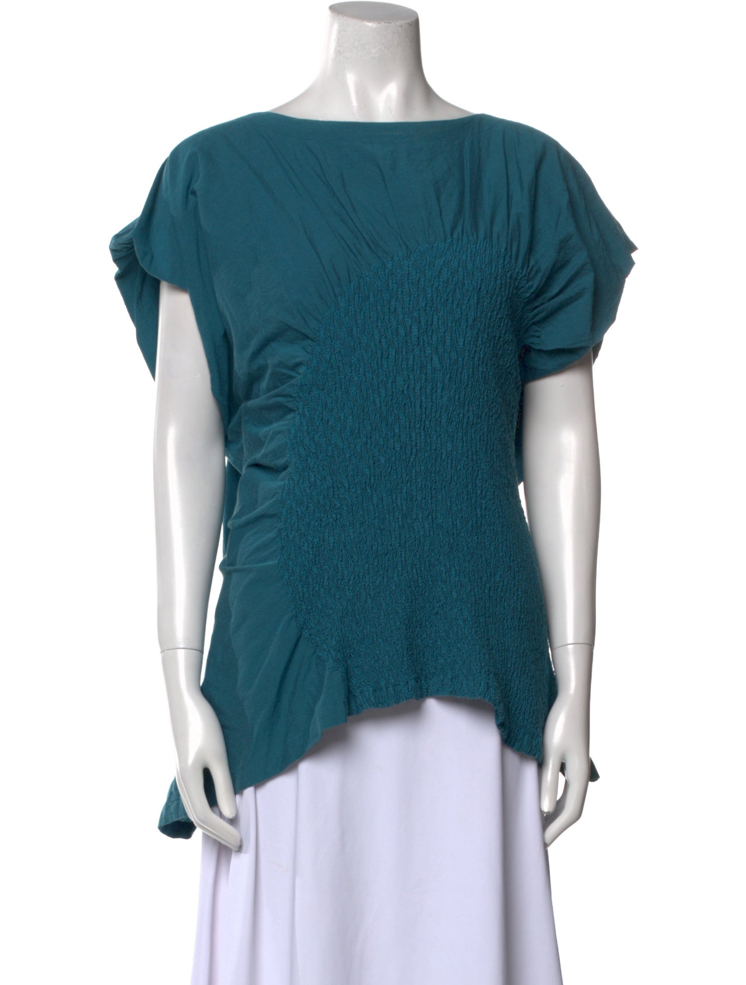 Issey Miyake Bateau Neckline Short Sleeve Top