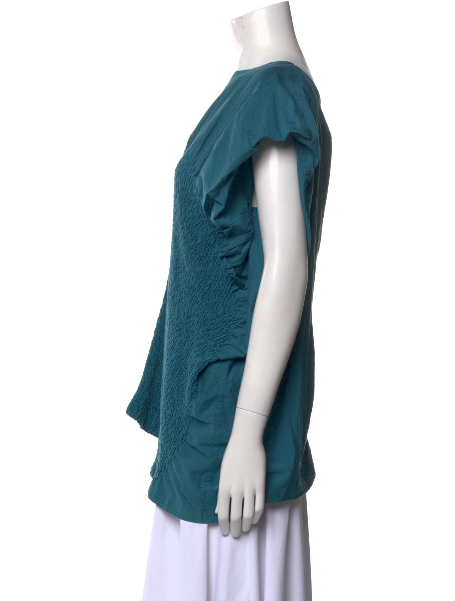 Issey Miyake Bateau Neckline Short Sleeve Top