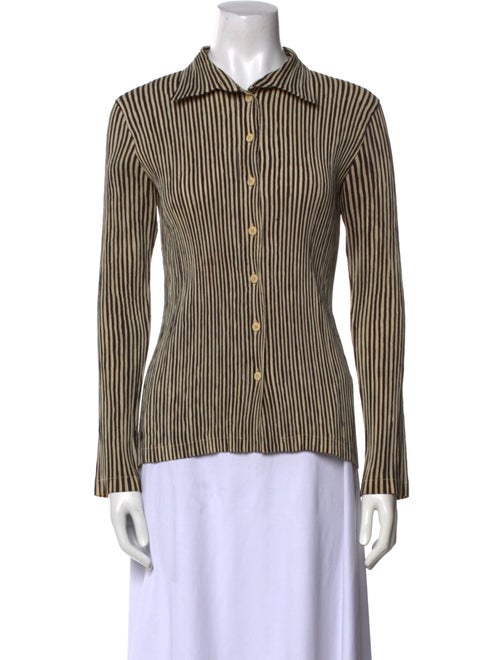 Issey Miyake 1998 Striped Button-Up Top