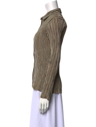 Issey Miyake 1998 Striped Button-Up Top