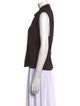 Issey Miyake Mock Neck Sleeveless Button-Up Top