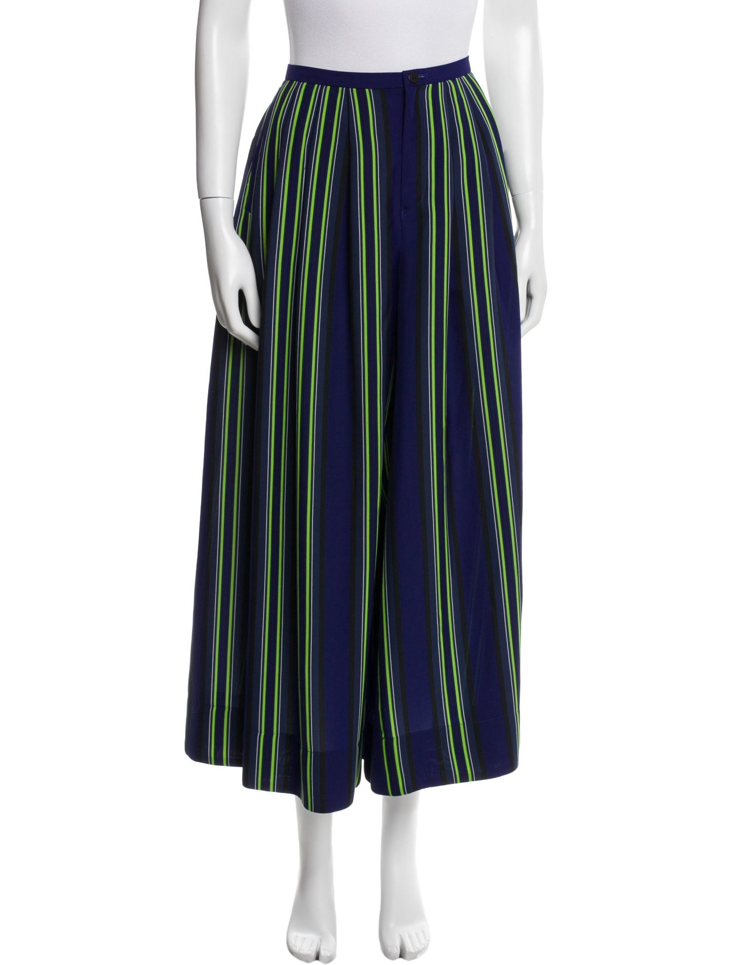 Issey Miyake Striped Wide Leg Pants