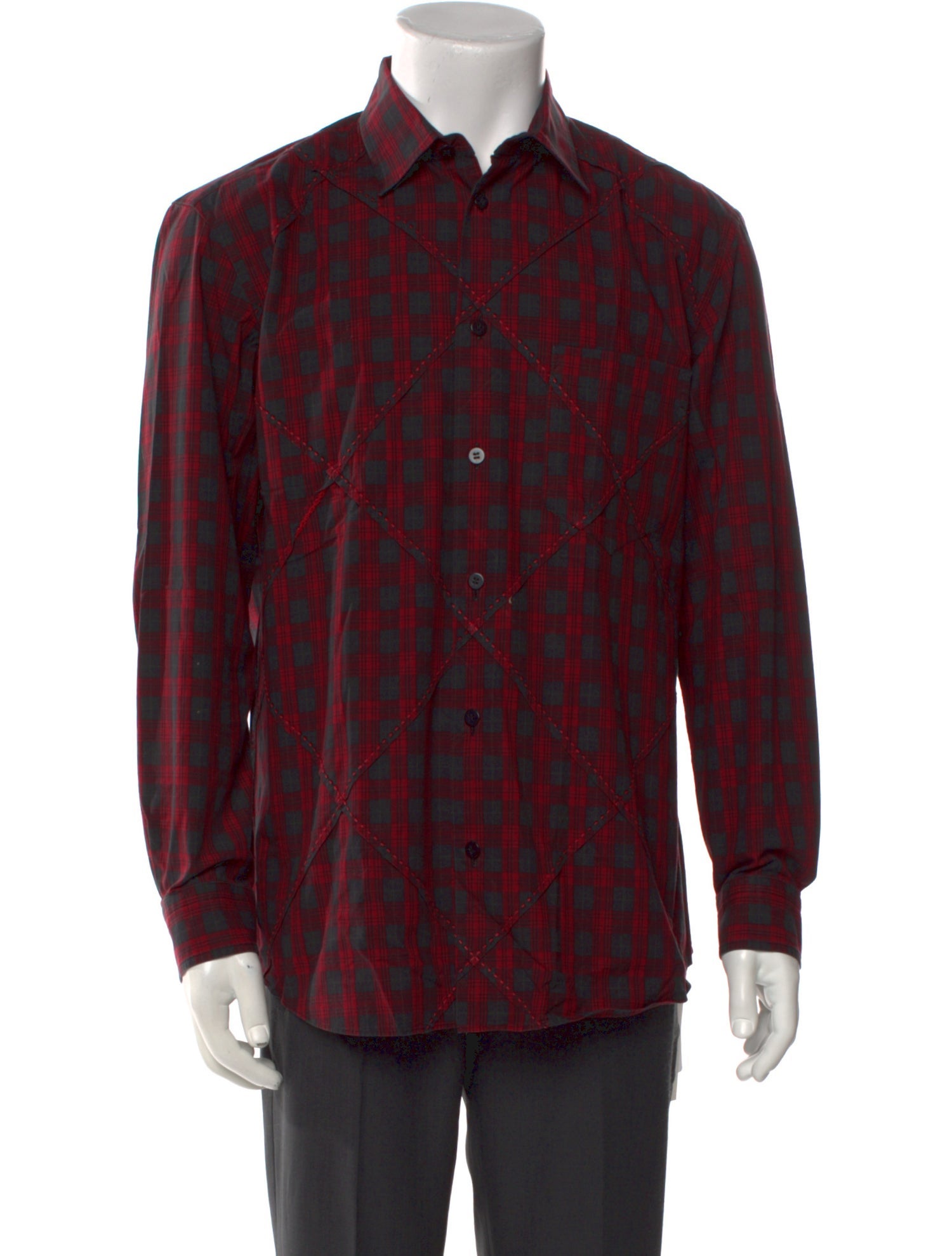 Issey Miyake 2011 Plaid Print Shirt