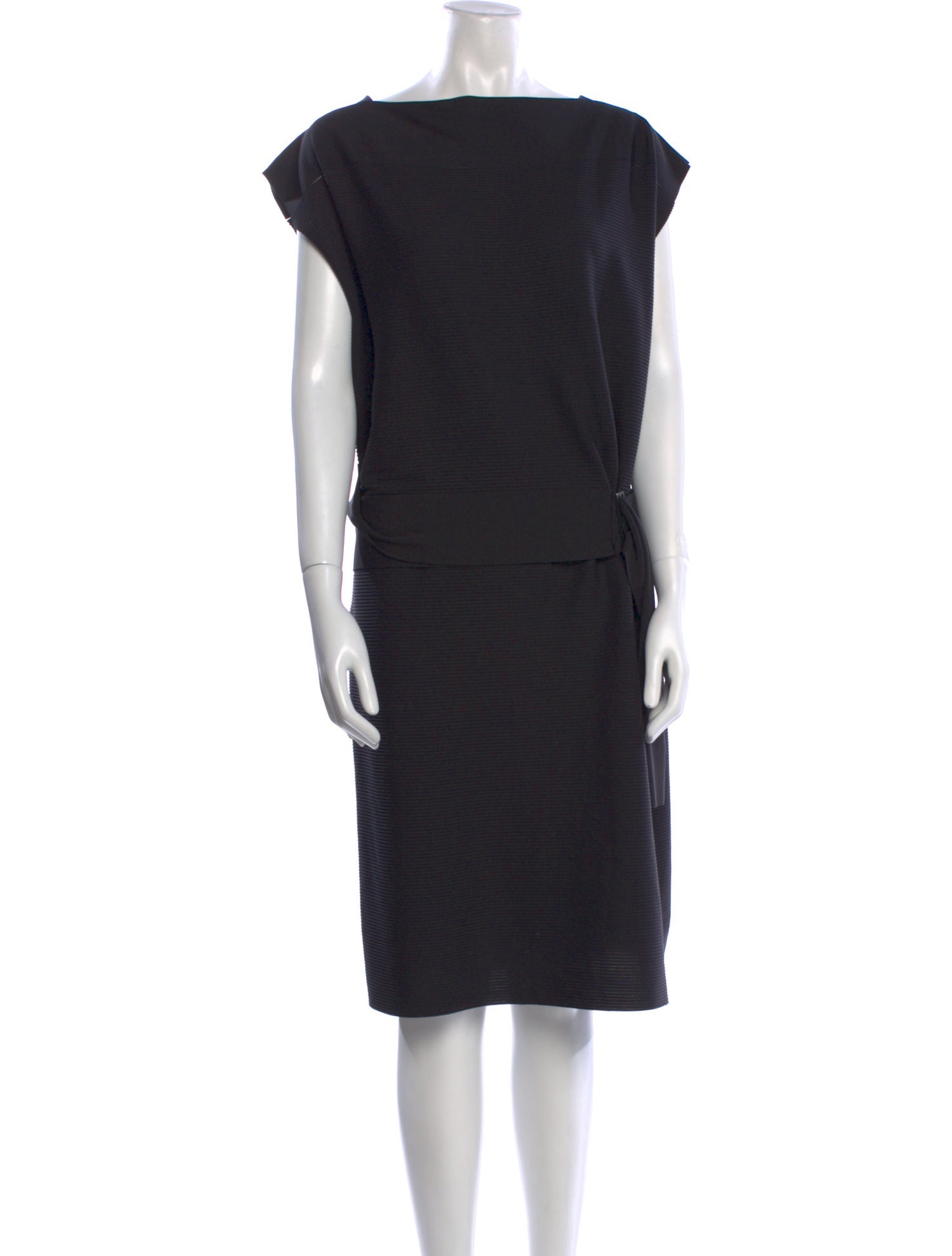 Issey Miyake Bateau Neckline Knee-Length Dress