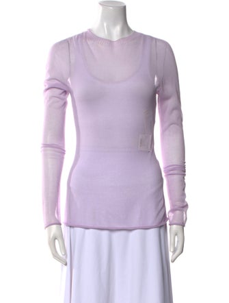 Issey Miyake Crew Neck Long Sleeve Top