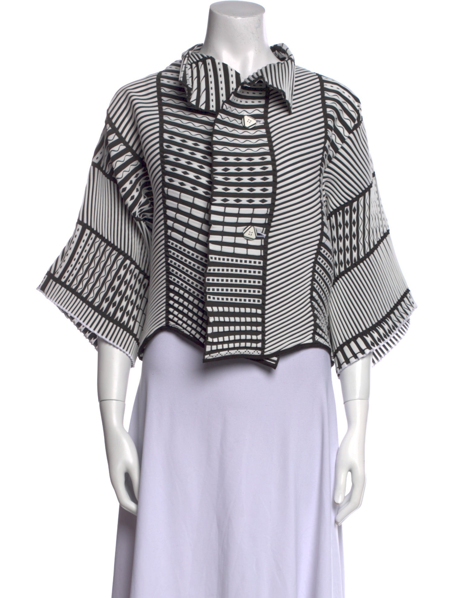 Issey Miyake 2017 Striped Crop Top