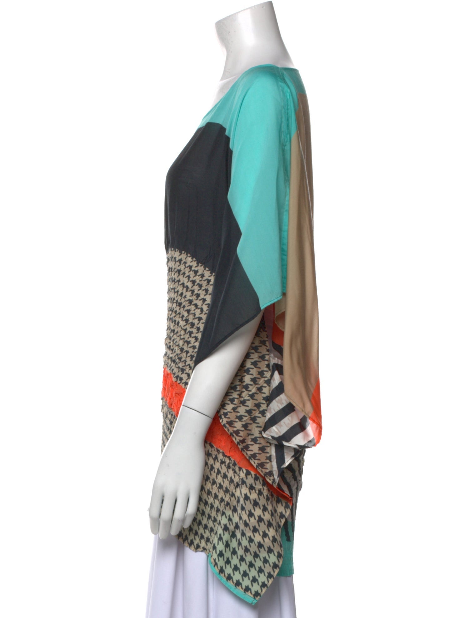 Issey Miyake Striped Bateau Neckline Tunic