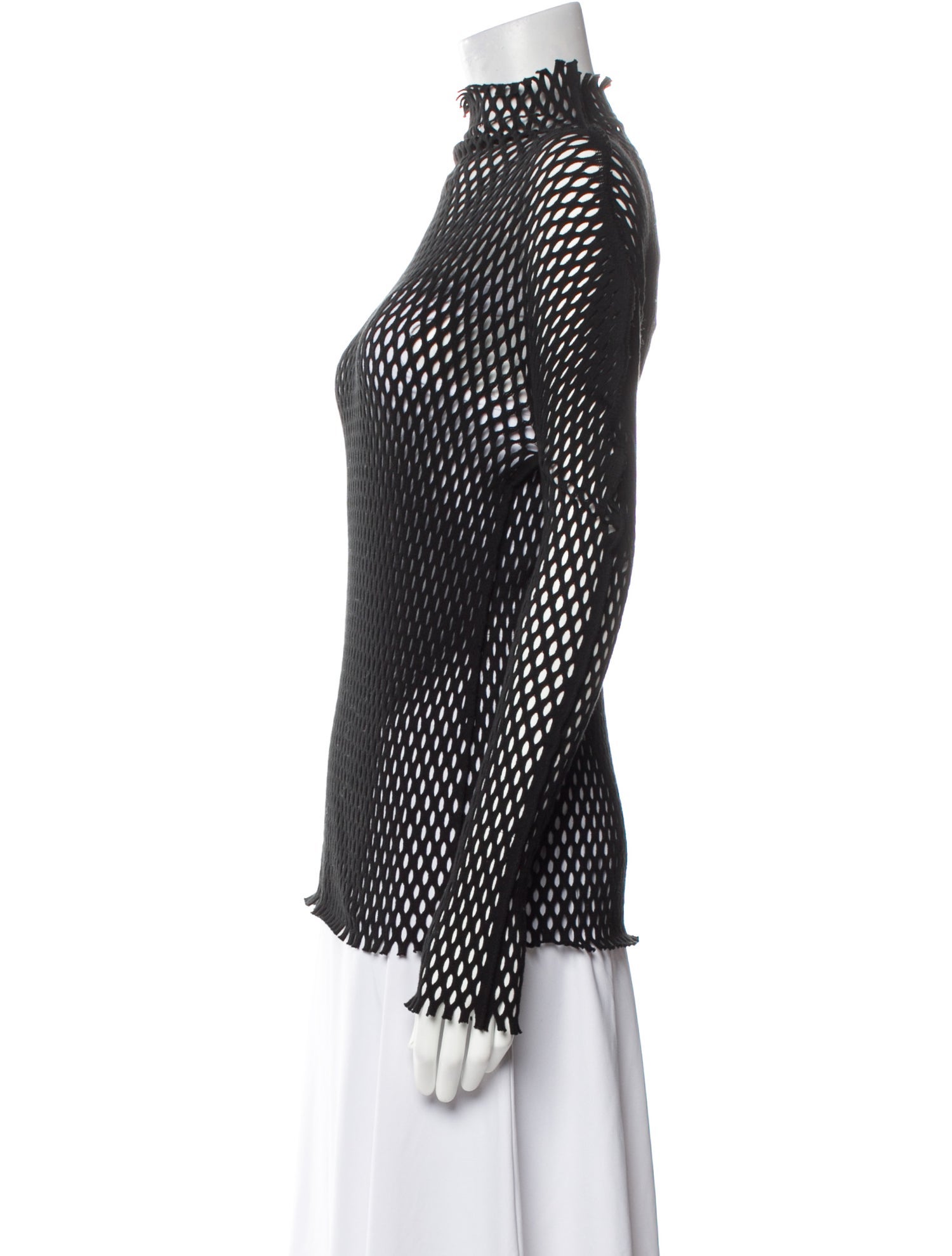 Issey Miyake Printed Mock Neck Blouse