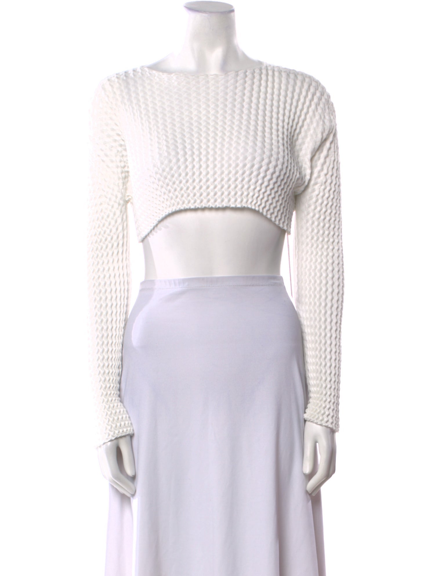 Issey Miyake 2022 Bateau Neckline Crop Top