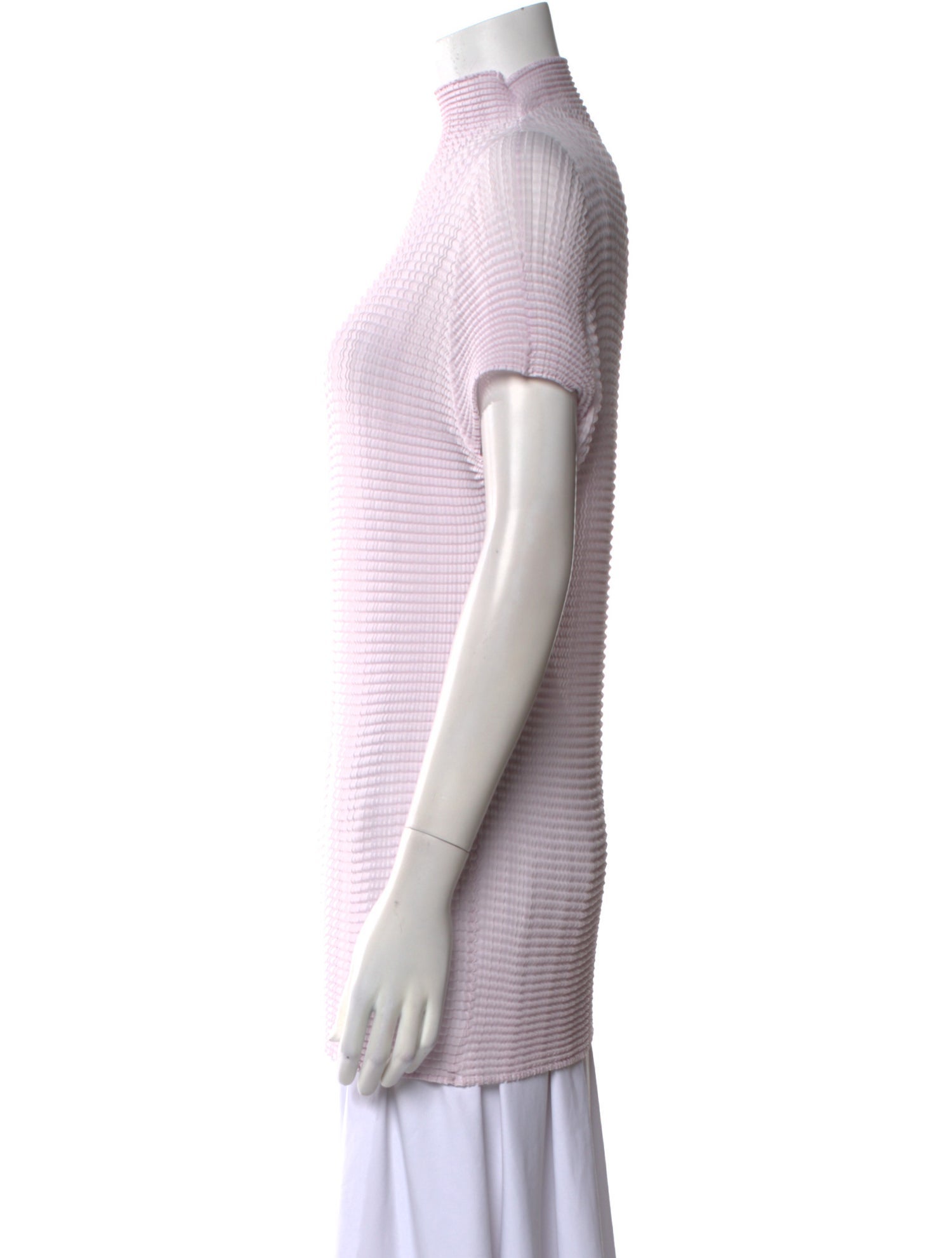 Issey Miyake Mock Neck Short Sleeve Top w/ Tags