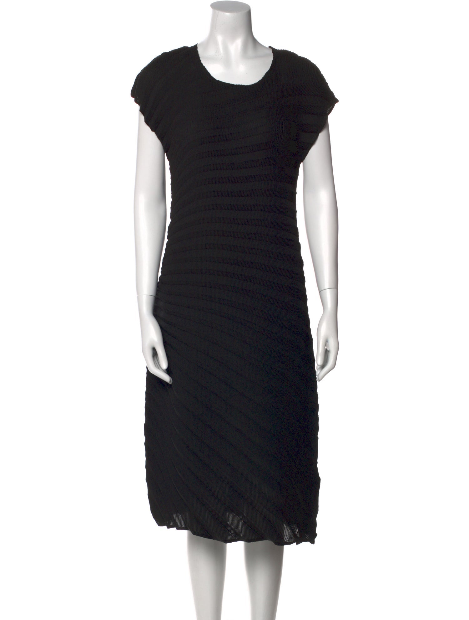 Issey Miyake Scoop Neck Mini Dress