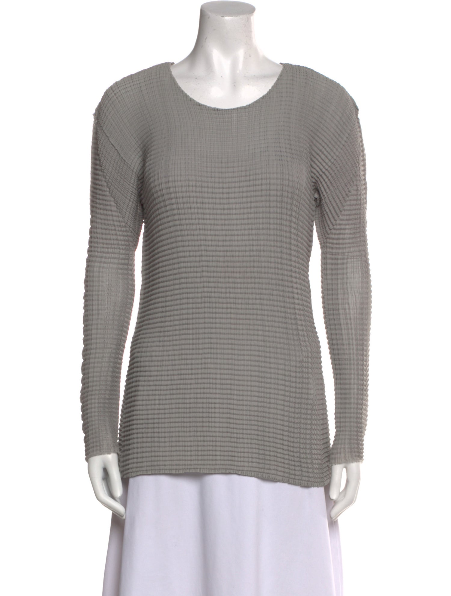 Issey Miyake Scoop Neck Long Sleeve T-Shirt