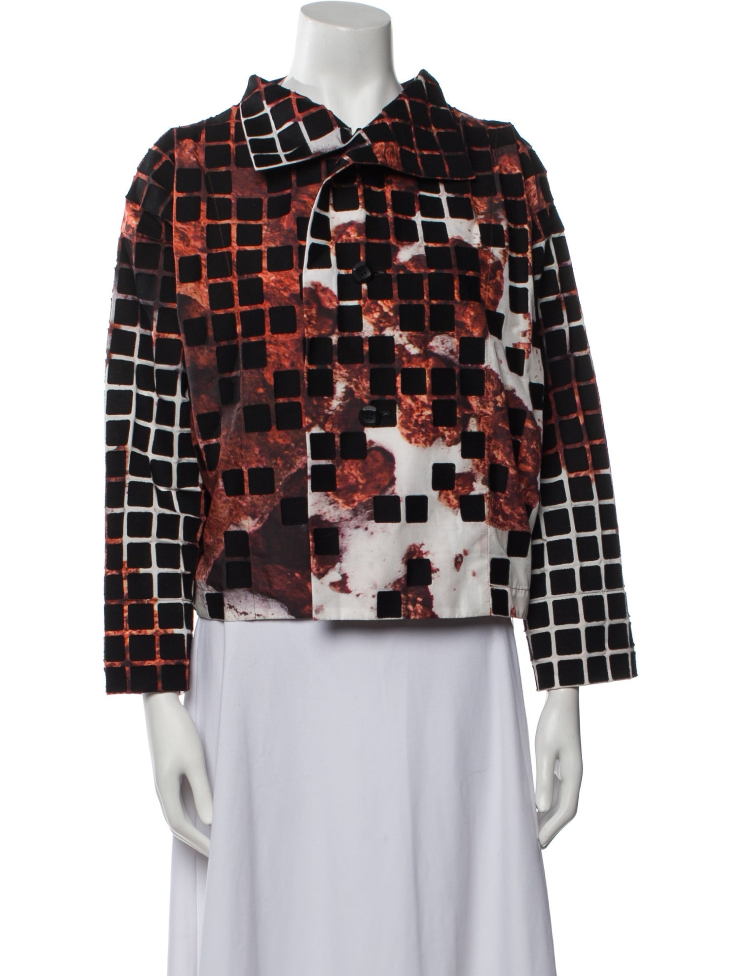 Issey Miyake 2018 Plaid Print Evening Jacket