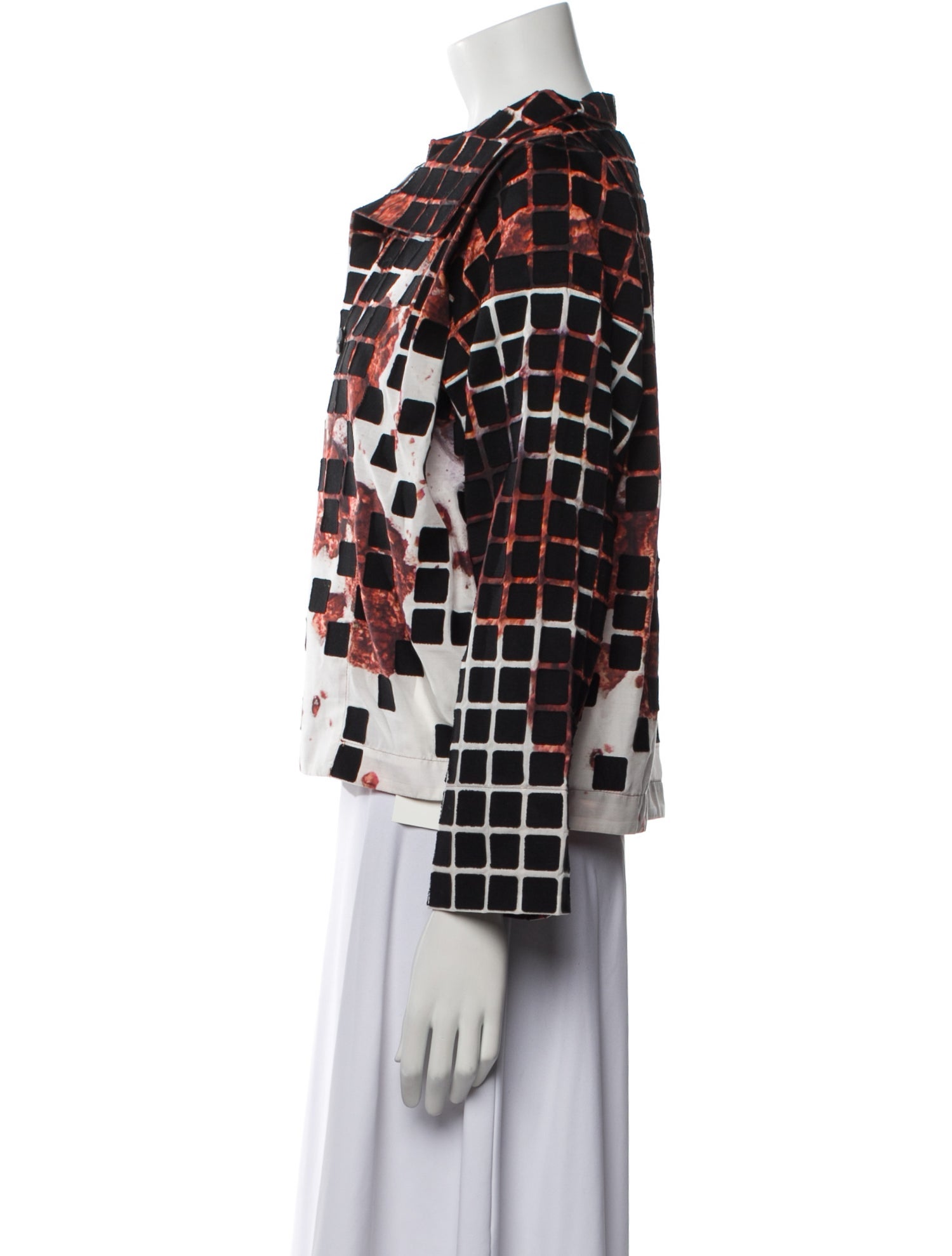Issey Miyake 2018 Plaid Print Evening Jacket