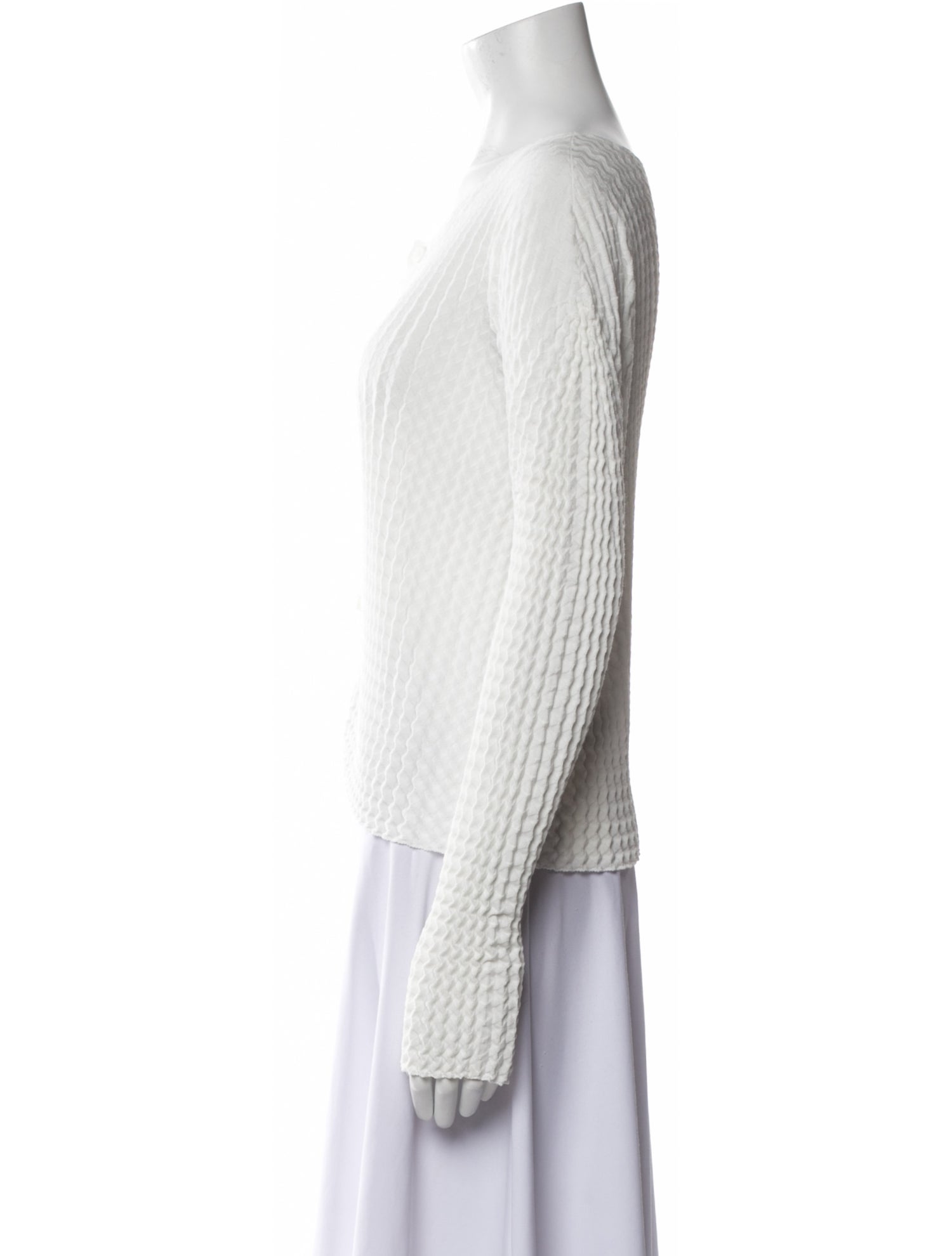 Issey Miyake Scoop Neck Long Sleeve Crop Top w/ Tags
