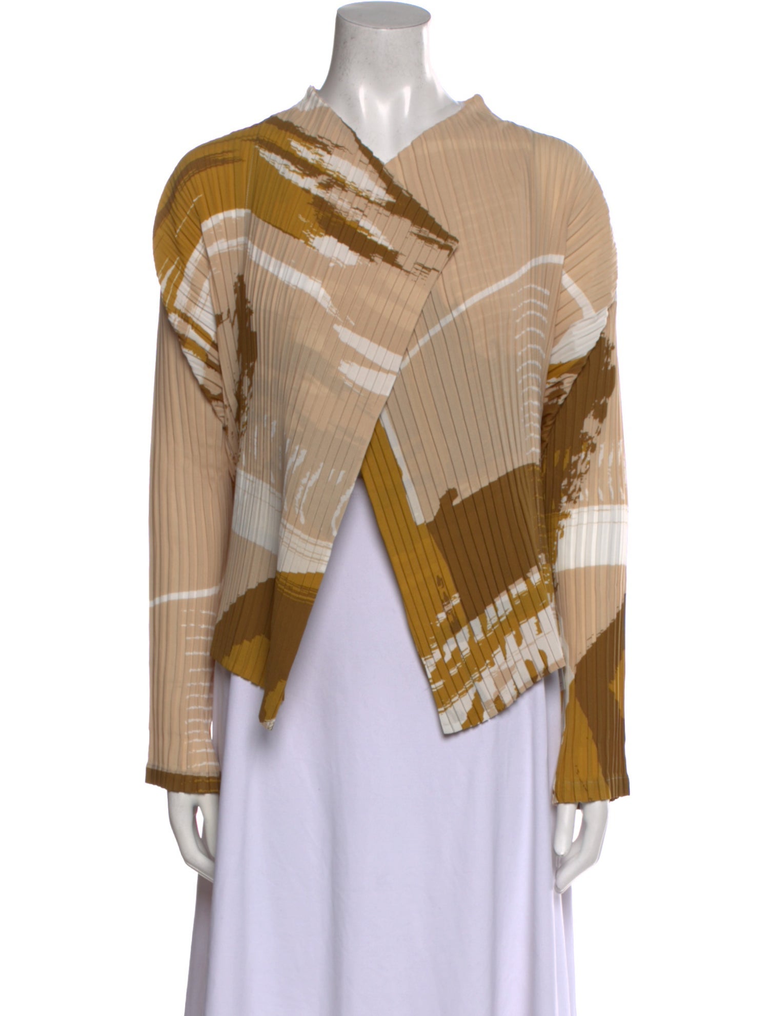 Issey Miyake Printed V-Neck Blouse