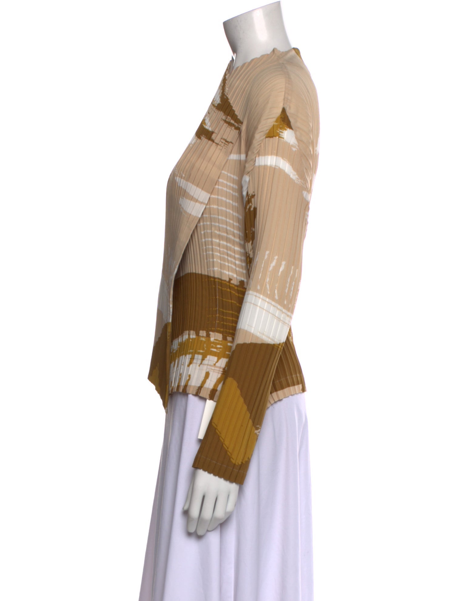 Issey Miyake Printed V-Neck Blouse