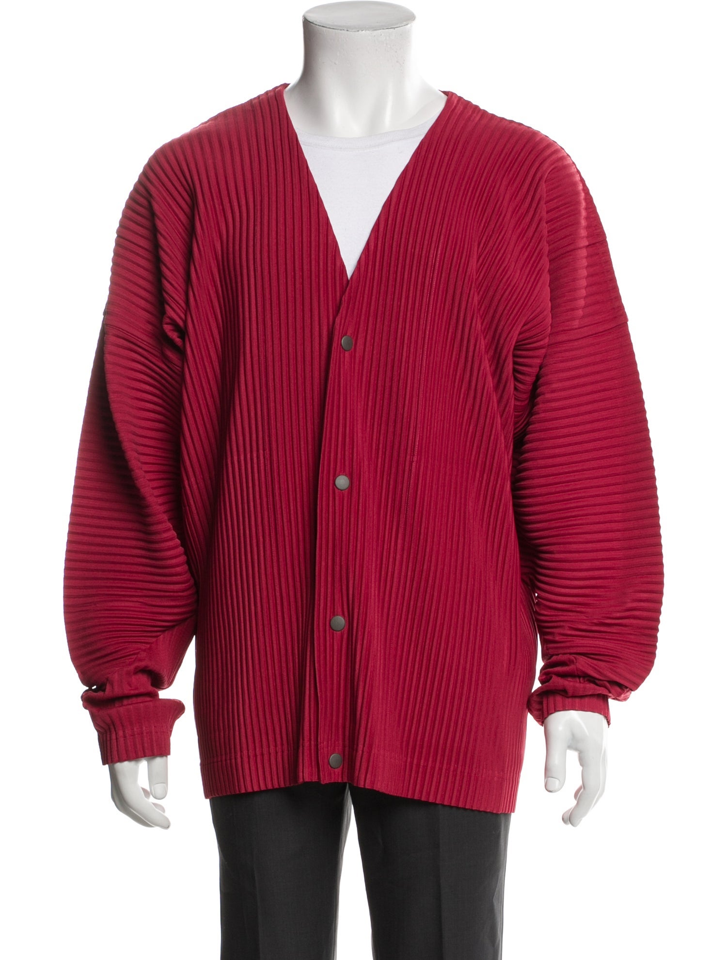 Issey Miyake V-Neck Long Sleeve Cardigan