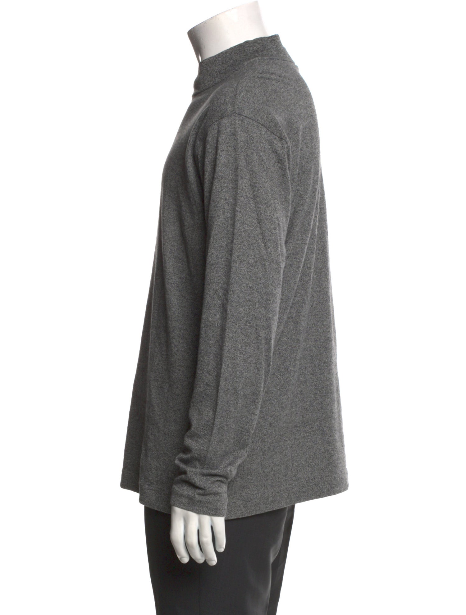 Issey Miyake Mock Neck Long Sleeve T-Shirt