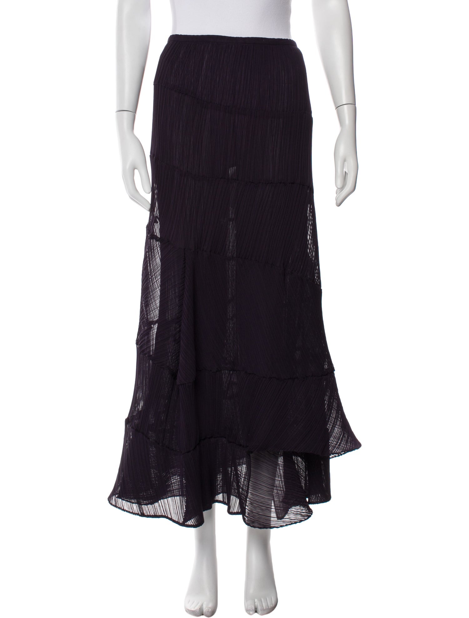 Issey Miyake Pleated Accents Midi Length Skirt