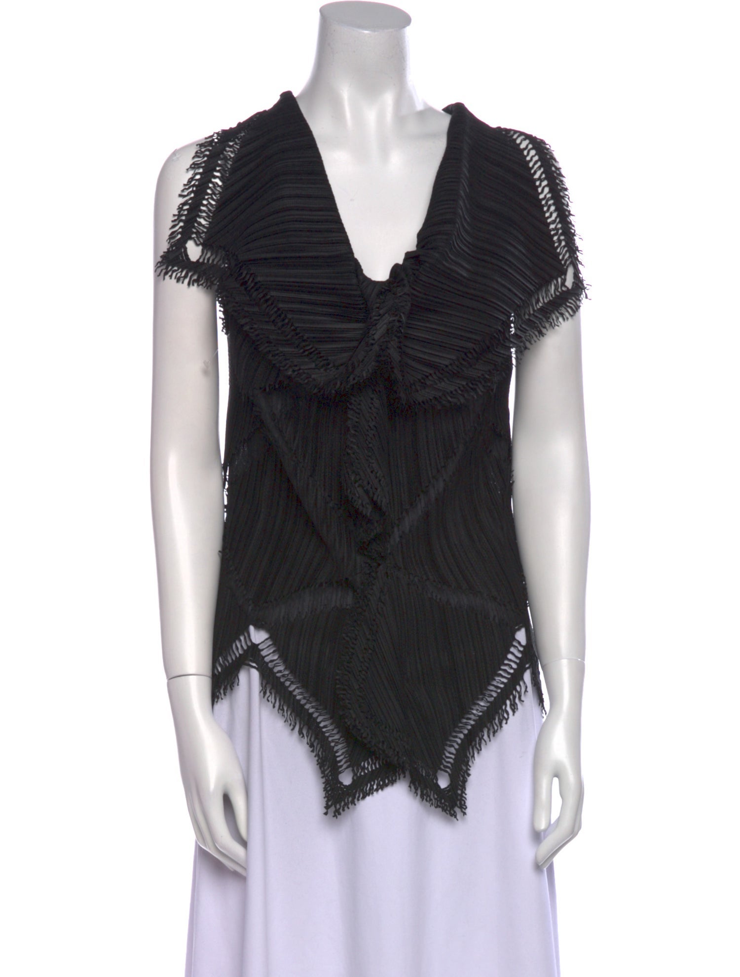 Issey Miyake V-Neck Short Sleeve Blouse