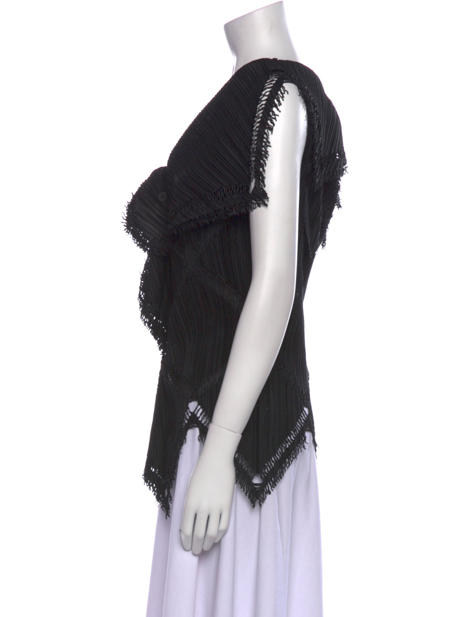 Issey Miyake V-Neck Short Sleeve Blouse