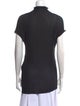 Issey Miyake Mock Neck Short Sleeve Top