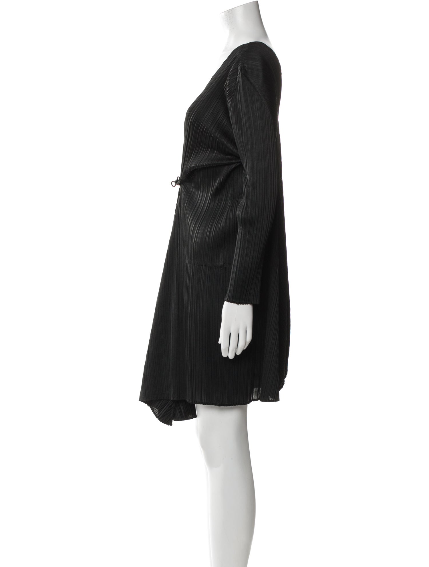 Pleats Please Issey Miyake V-Neck Mini Dress