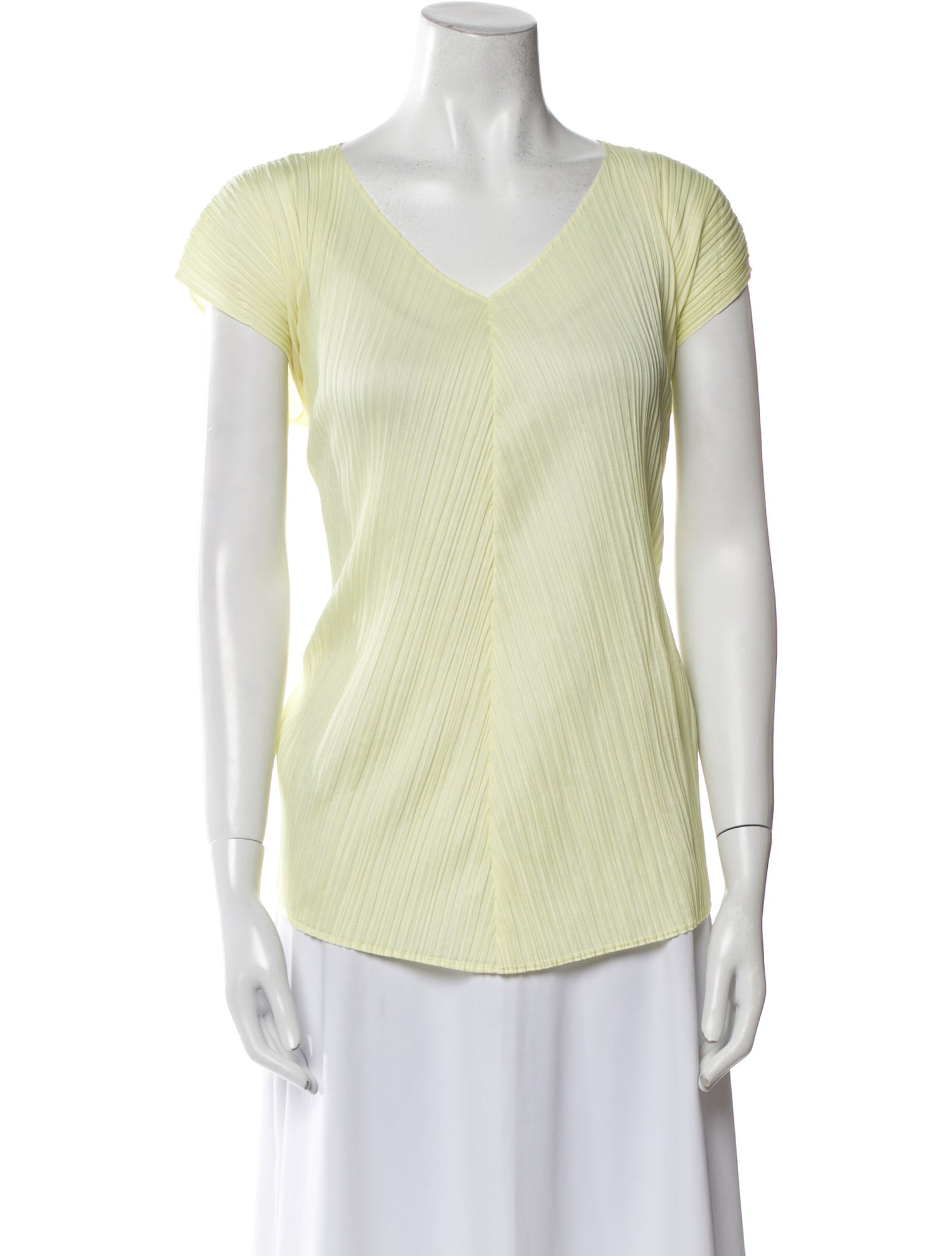 Issey Miyake V-Neck Short Sleeve Top