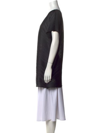 Pleats Please Issey Miyake Cowl Neck Short Sleeve Tunic