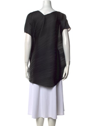Pleats Please Issey Miyake Cowl Neck Short Sleeve Tunic