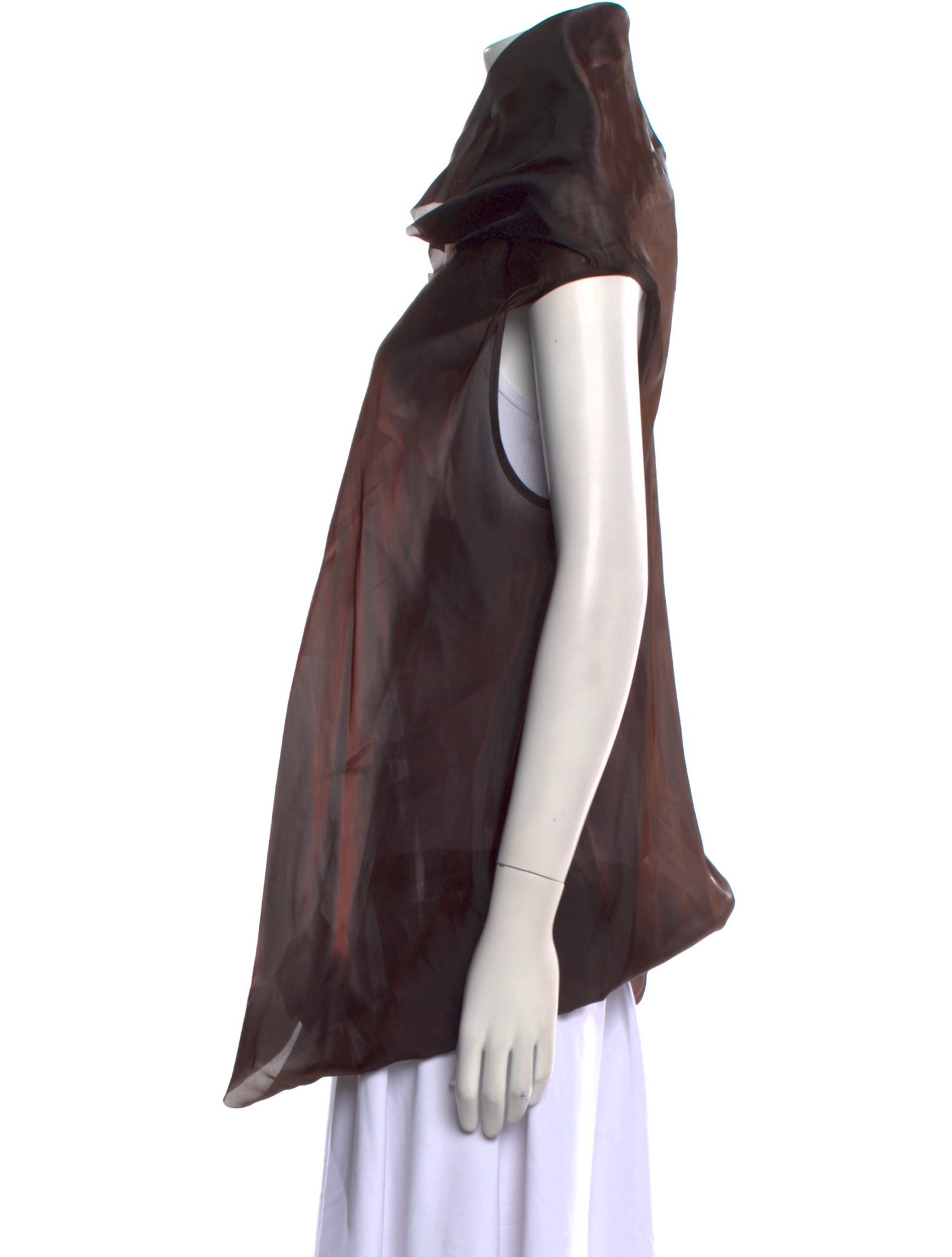 Issey Miyake Cowl Neck Short Sleeve Blouse w/ Tags