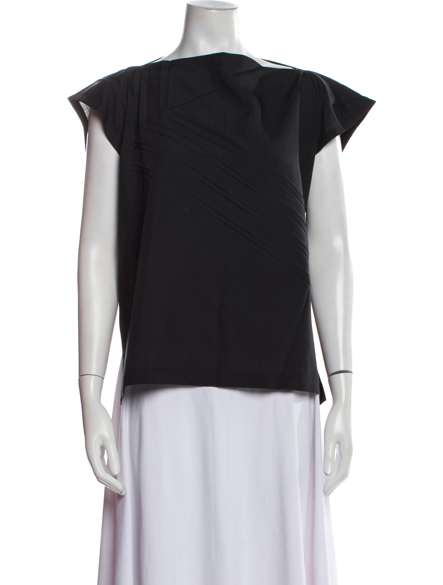 Issey Miyake Bateau Neckline Short Sleeve Top