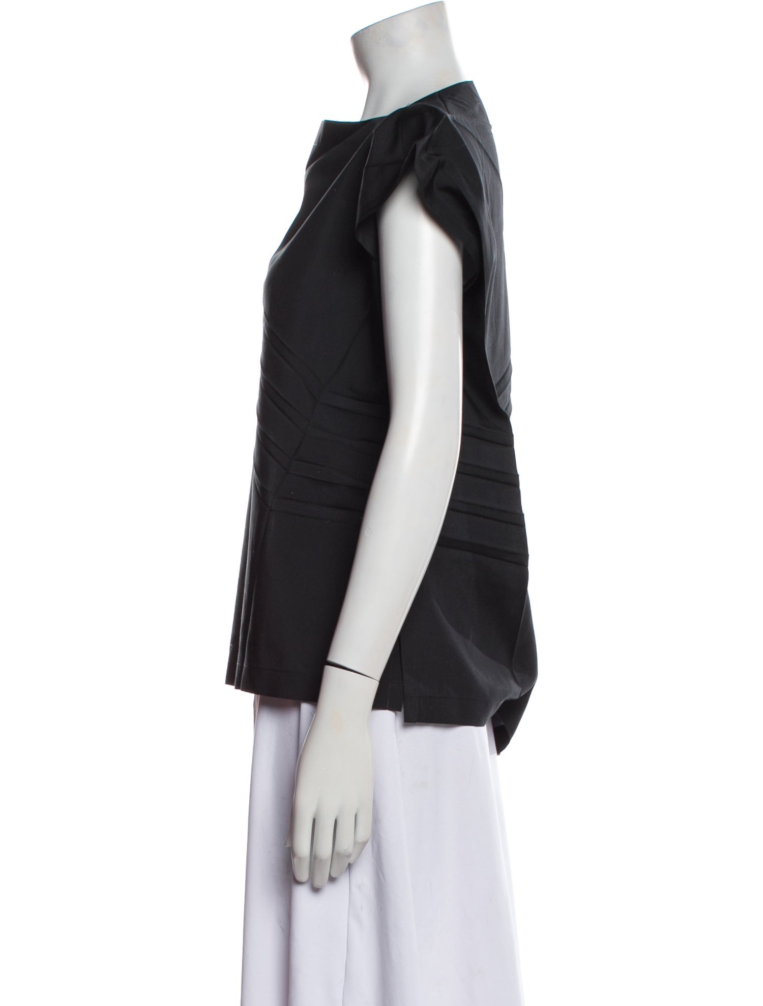 Issey Miyake Bateau Neckline Short Sleeve Top