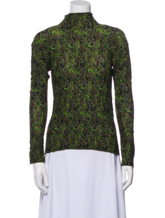 Issey Miyake Printed Turtleneck Top
