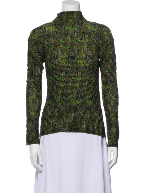 Issey Miyake Printed Turtleneck Top