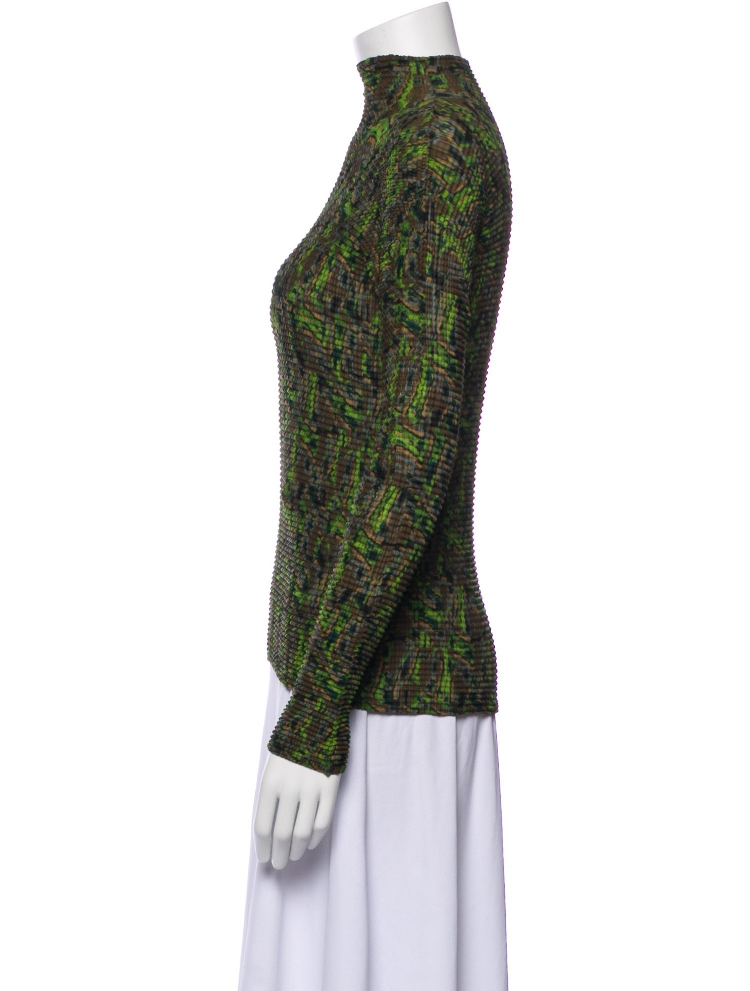 Issey Miyake Printed Turtleneck Top