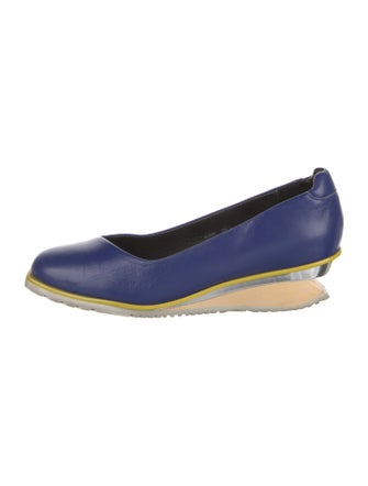 Issey Miyake Leather Colorblock Pattern Pumps